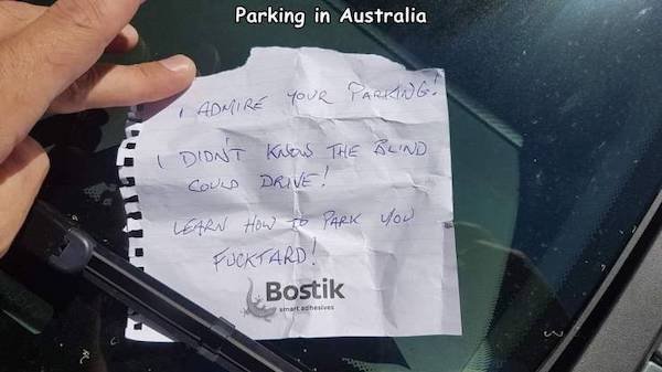 windshield - Parking in Australia Adatire your Parkoga I Didnt Know The Blind Coves Drive! Learn How to Park You Fucktard! Bostik umatate