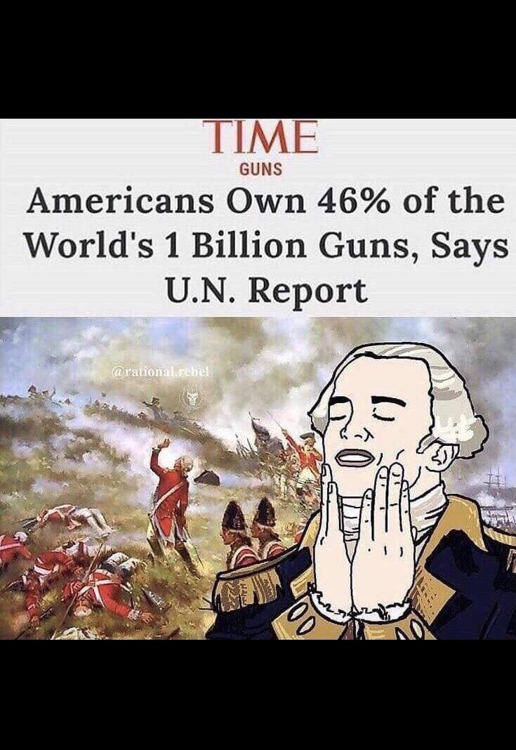 funny pics and memes - americans own 46% of the worlds 1 billion guns - Guns Time Americans Own 46% of the World's 1 Billion Guns, Says U.N. Report rationalrebe o New Na 100