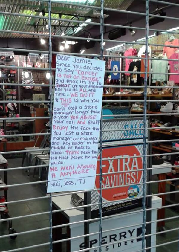 “People At A Store At My Mall Got Fed Up With The Way Their Manager Treated Them”