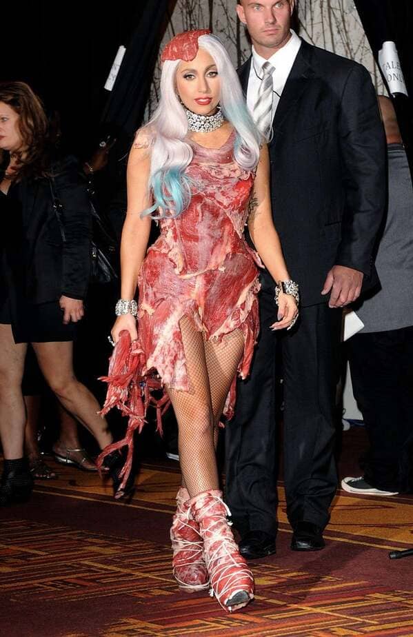 The infamous Meat Dress worn by Lady Gaga to the 2010 MTV Video Music Awards