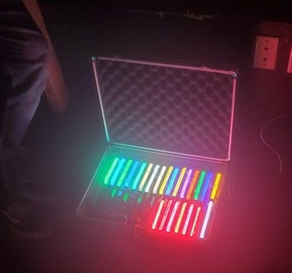 “Taking quotes for a new neon sign and one of the companies brought their neon pallet.”