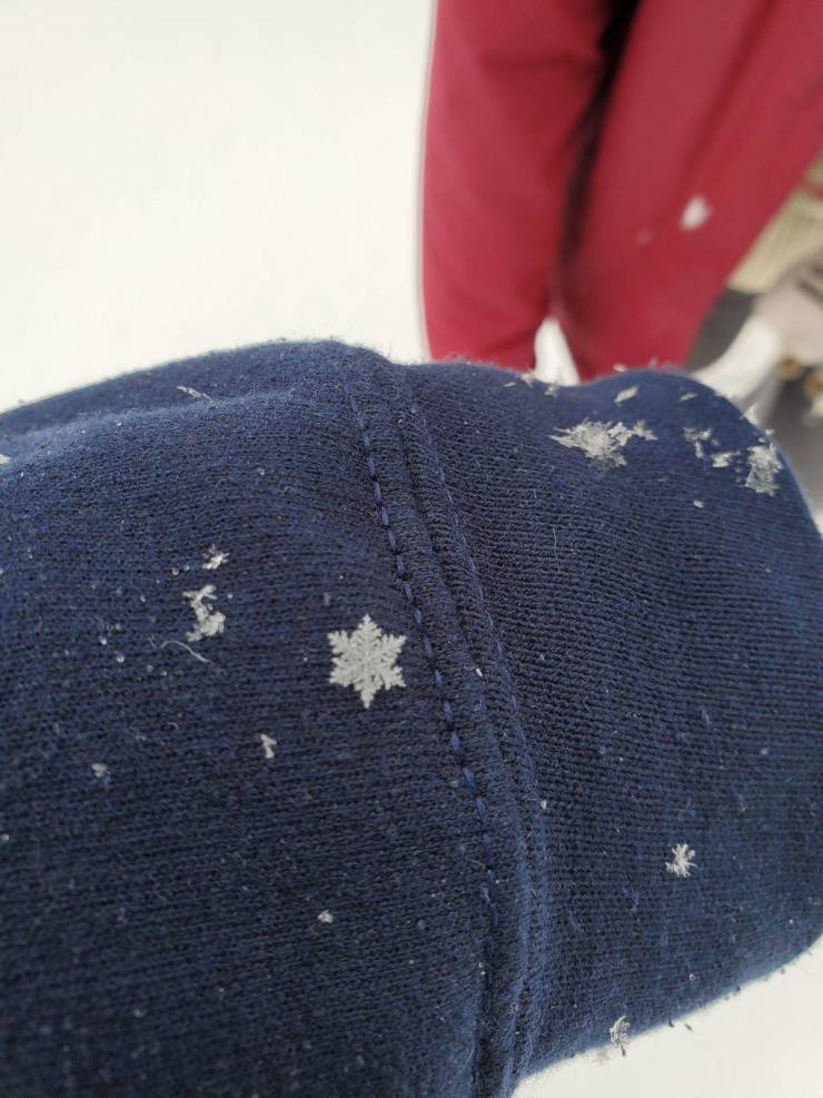 “Perfect snowflake I got on my sleeve this morning.”