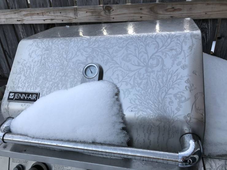 “The pattern the ice left on my grill.”