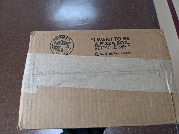 “My package wants to be a pizza box.”