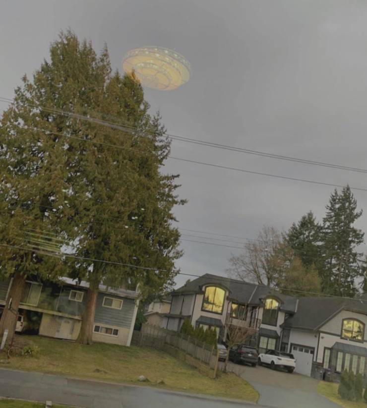 “The reflection of our lights in the window look like a UFO.”