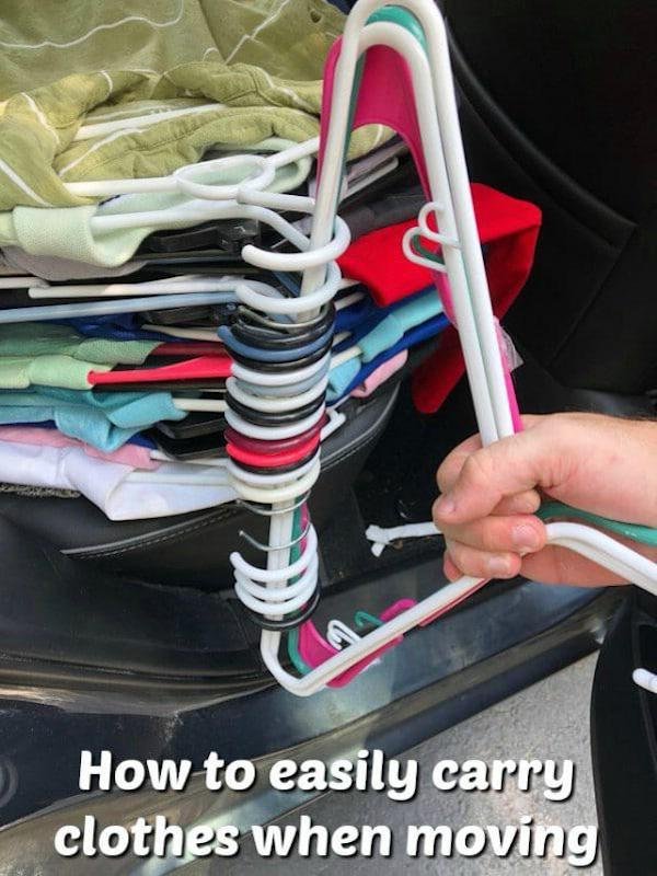 Life hack - How to easily carry clothes when moving