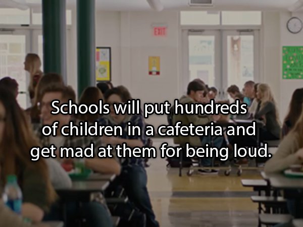community - Fit Schools will put hundreds of children in a cafeteria and get mad at them for being loud.