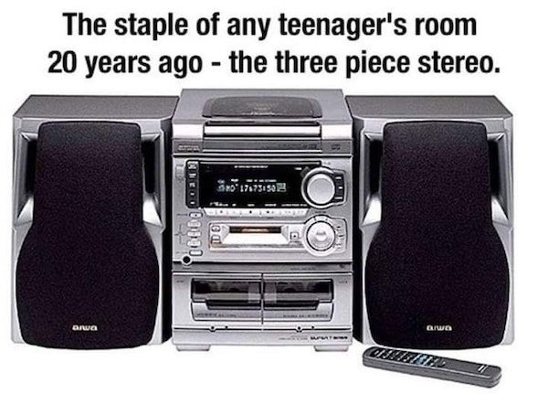 aiwa stereo system - The staple of any teenager's room 20 years ago the three piece stereo. 520 17.7315028 DO00100 Idol dil anwa Wo
