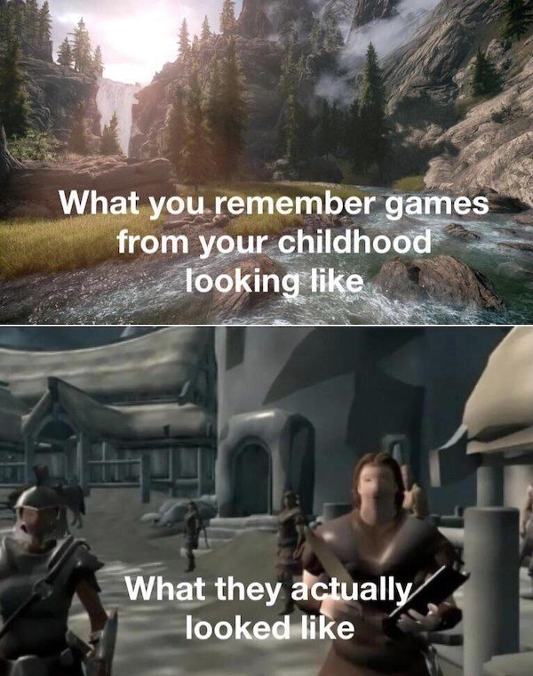 skyrim 1 game - What you remember games from your childhood looking What they actually looked