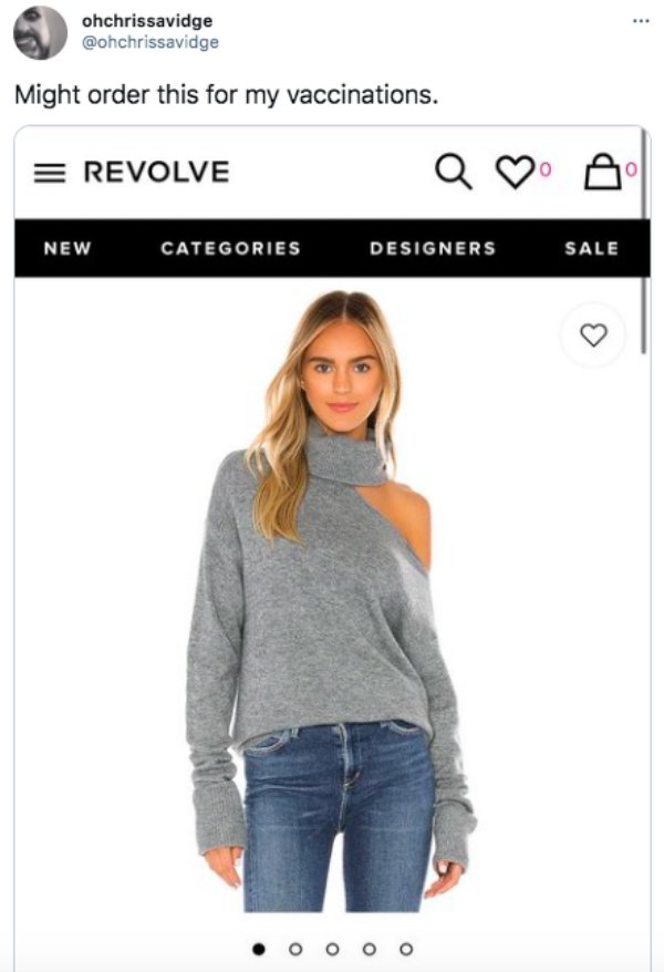 shoulder - . ohchrissavidge Might order this for my vaccinations. Revolve Q 0 New Categories Designers Sale o o o o