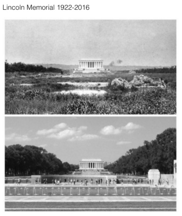 cool historic photographs - national world war ii memorial - Lincoln Memorial 1922 2016
