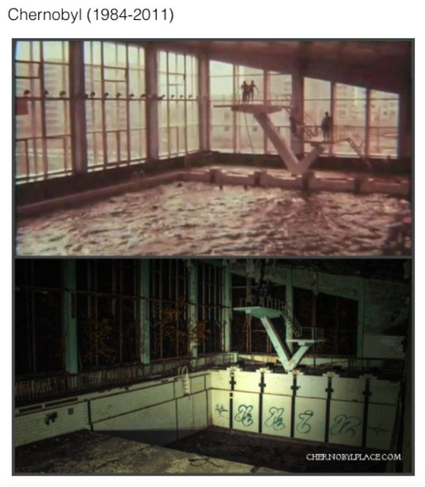 cool historic photographs - swimming pool - Chernobyl 1984 2011