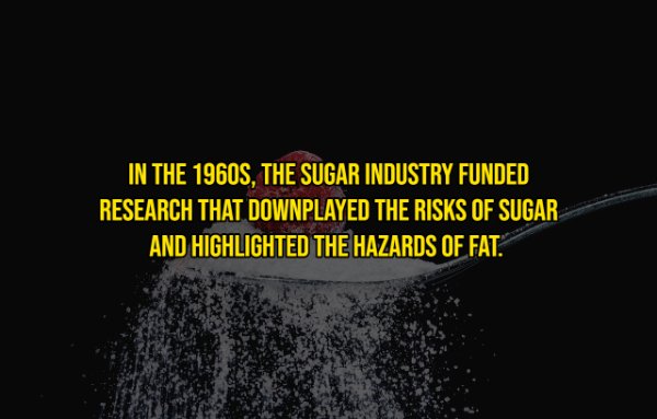atmosphere - In The 1960S, The Sugar Industry Funded Research That Downplayed The Risks Of Sugar And Highlighted The Hazards Of Fat.
