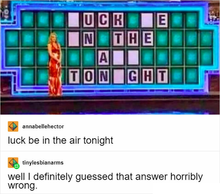 funny posts - luck be in the air tonight - well I definitely guessed that answer horribly wrong.