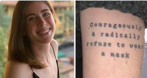 tattoo - courageously & radically refuse to wear a mask