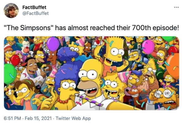 simpsons all character - FactBuffet "The Simpsons" has almost reached their 700th episode! . . Twitter Web App
