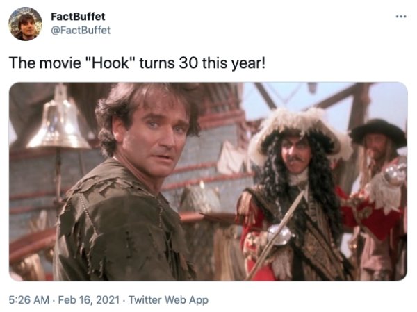 Hook - FactBuffet The movie "Hook" turns 30 this year! Twitter Web App