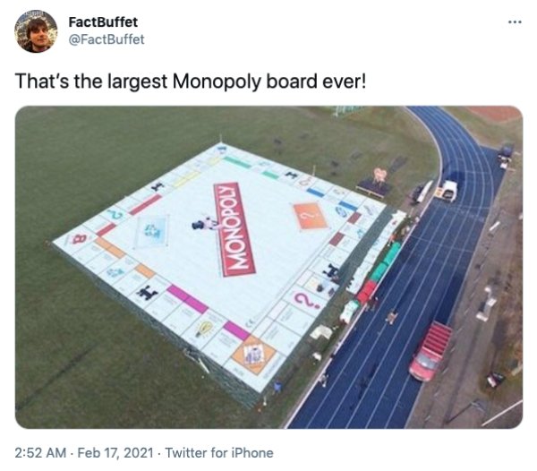 FactBuffet That's the largest Monopoly board ever! Monopoly > H Twitter for iPhone