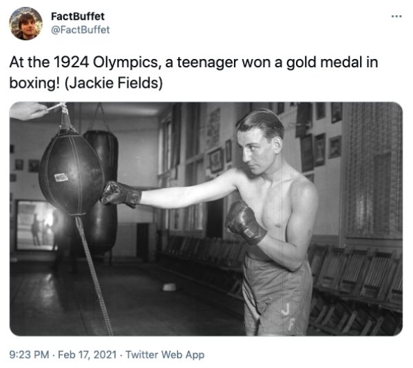 shoulder - FactBuffet At the 1924 Olympics, a teenager won a gold medal in boxing! Jackie Fields B . Twitter Web App