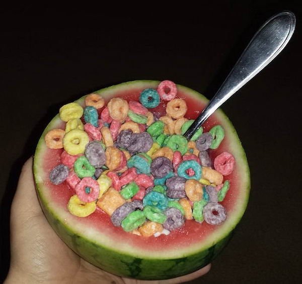 fruit loops with water