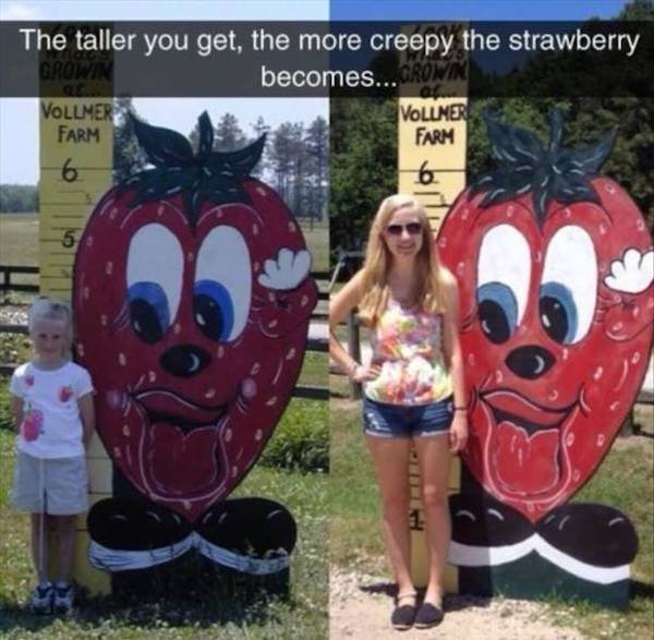 creepy strawberry - The taller you get, the more creepy the strawberry Drowin becomes... Crowin Vollmer Vollner Farm Farm 6 6 5