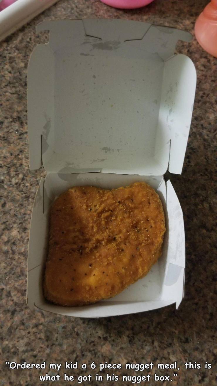 baking - "Ordered my kid a 6 piece nugget meal, this is what he got in his nugget box."