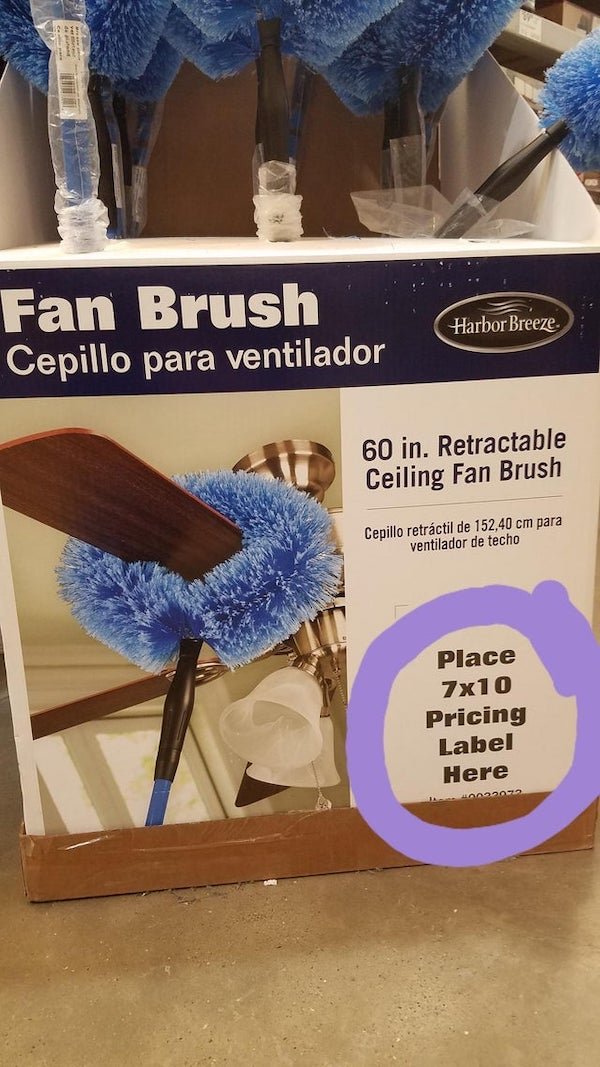 cobalt blue - Harbor Breeze Fan Brush Cepillo para ventilador 60 in. Retractable Ceiling Fan Brush Cepillo retrctil de 152,40 cm para ventilador de techo Place 7x10 Pricing Label Here Mado