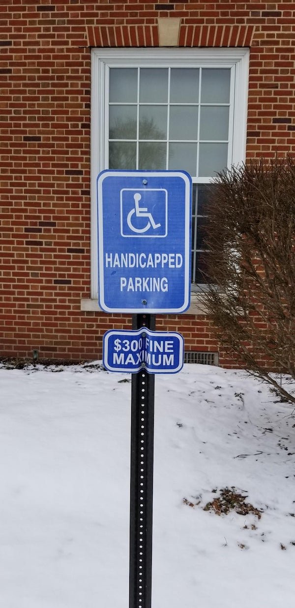 snow - & Handicapped Parking $300 Fine Maximum