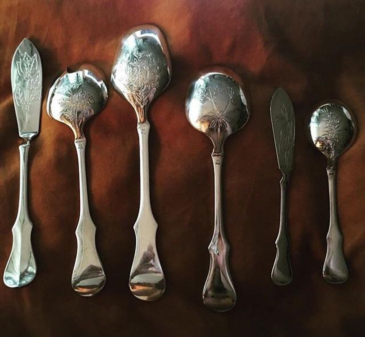 “Silver wildflower engraved serving cutlery — I paid $15 and it’s worth $1,051.”