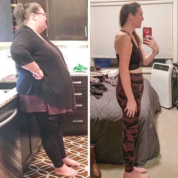 “Christmas morning 2018 vs Today, 197 lbs down!”