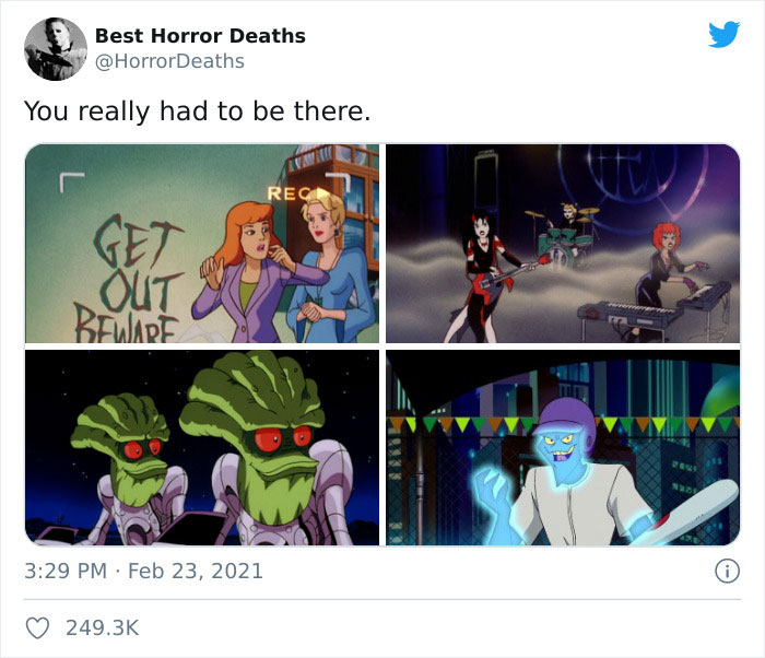 cartoon - Best Horror Deaths You really had to be there. Rec Out BrulARF