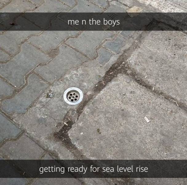 road surface - me n the boys getting ready for sea level rise