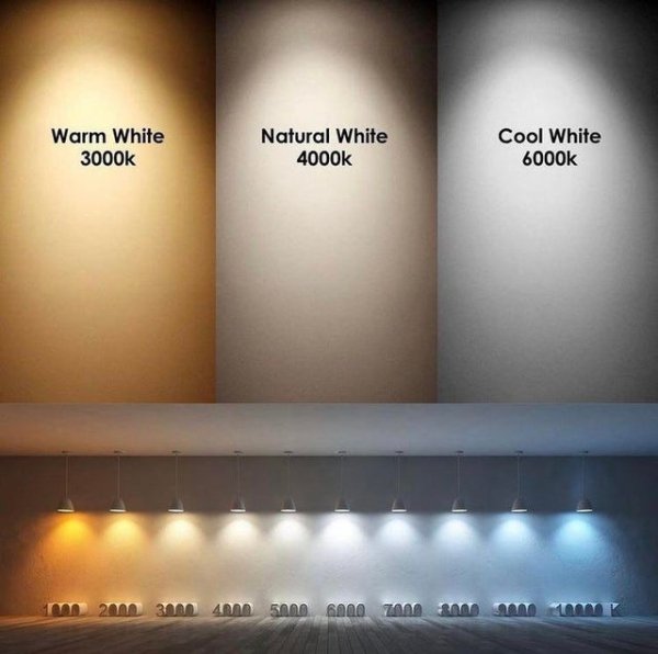 3000k vs 5000k led lighting - Warm White Natural White Cool White 1 1 m. 2000 300 400 5000 6000 7000 80000 K