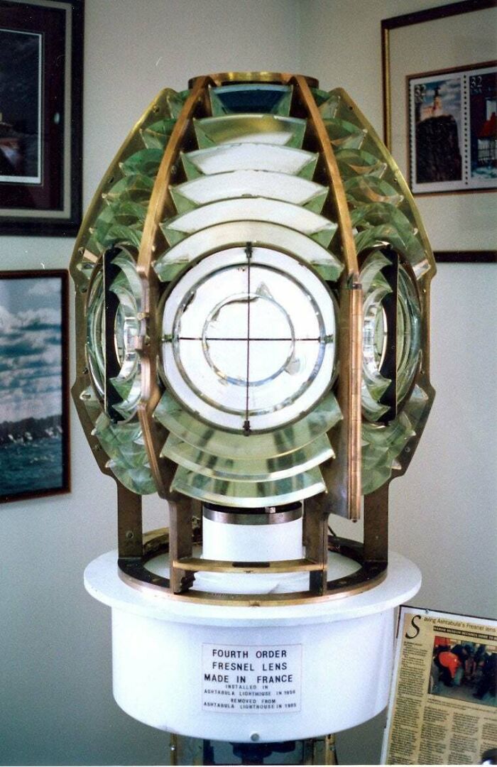 TIL Lighthouses had different techniques for rotating the light, most being too slow, making the light less visible. Augustin Fresnel proposed a mercury flotation system in 1825. Despite some lenses weighing over 6,000 lbs. the design reduced friction, increased rotation, and ultimately saved lives.