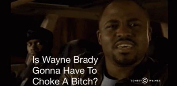 “I was in Disney world, in the Magic Kingdom to be exact. It was late and I saw one of the shows they have every night as I was headed out of the park to head back. I saw Wayne Brady. He was signing and doing his “I’m Wayne Brady and I’m awesome” performance. I approve. So I ran over towards where he had to leave the stage/area he performed in to see if I could get a autograph or high-five (yes I am still a high-five’ing white boy). He began to walk by me but said good night to me as he walked by, too far to high-five. I yelled out “Say: I’m Wayne Brady bitch”. He was all smiles waving to the crowd, and heard my comment. he slowly sauntered over to me, seemingly not paying attention to me. Then he turn to me, and said “Is Wayne Brady gonna have to get ‘out this car…and choke a bitch?” In a total dead-pan face. Then skipped off like nothing happened.”