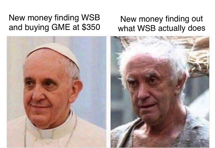 relatable memes - home office meme - New money finding Wsb and buying Gme at $350 New money finding out what Wsb actually does