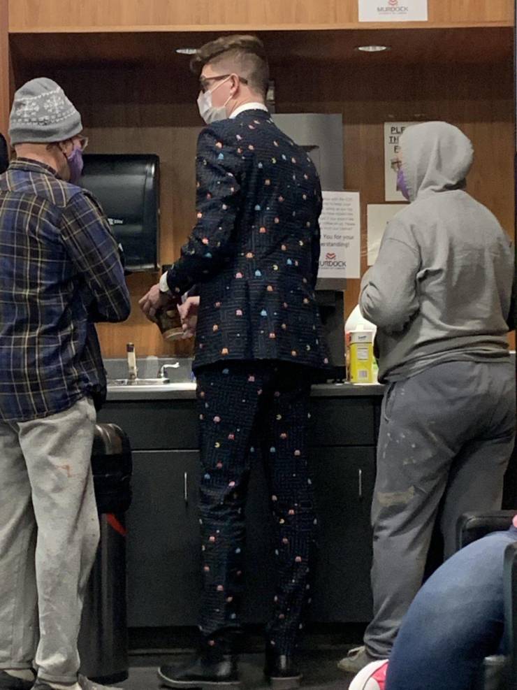 “This guy wearing a Pac-Man suit.”