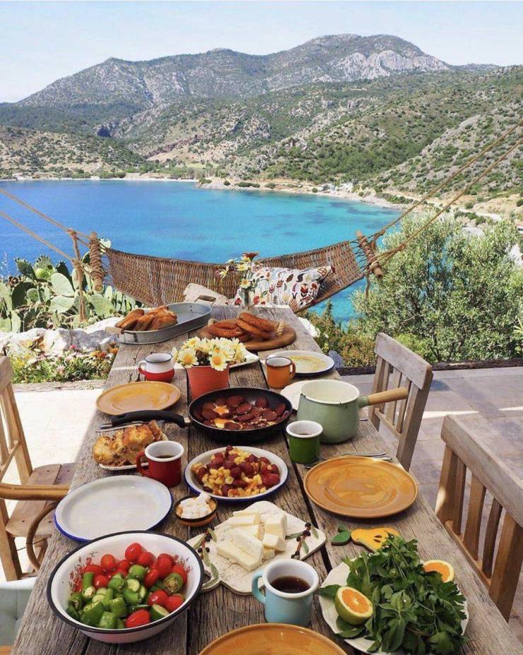 turkish breakfast by the beach