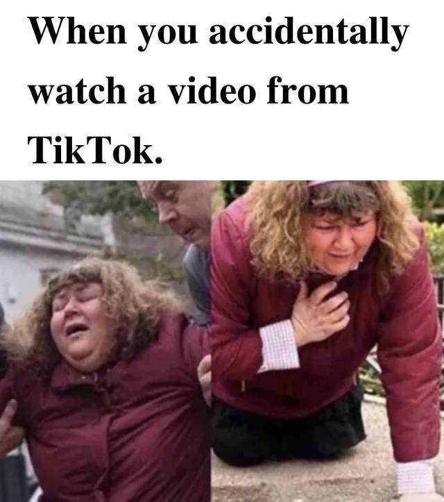 funny essay memes - When you accidentally watch a video from TikTok.
