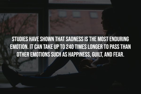 billing block - Studies Have Shown That Sadness Is The Most Enduring Emotion. It Can Take Up To 240 Times Longer To Pass Than Other Emotions Such As Happiness, Guilt, And Fear.