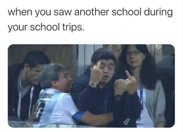 diego maradona flipping off - when you saw another school during your school trips.