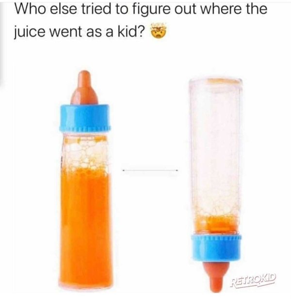 orange - Who else tried to figure out where the juice went as a kid? Retrokd