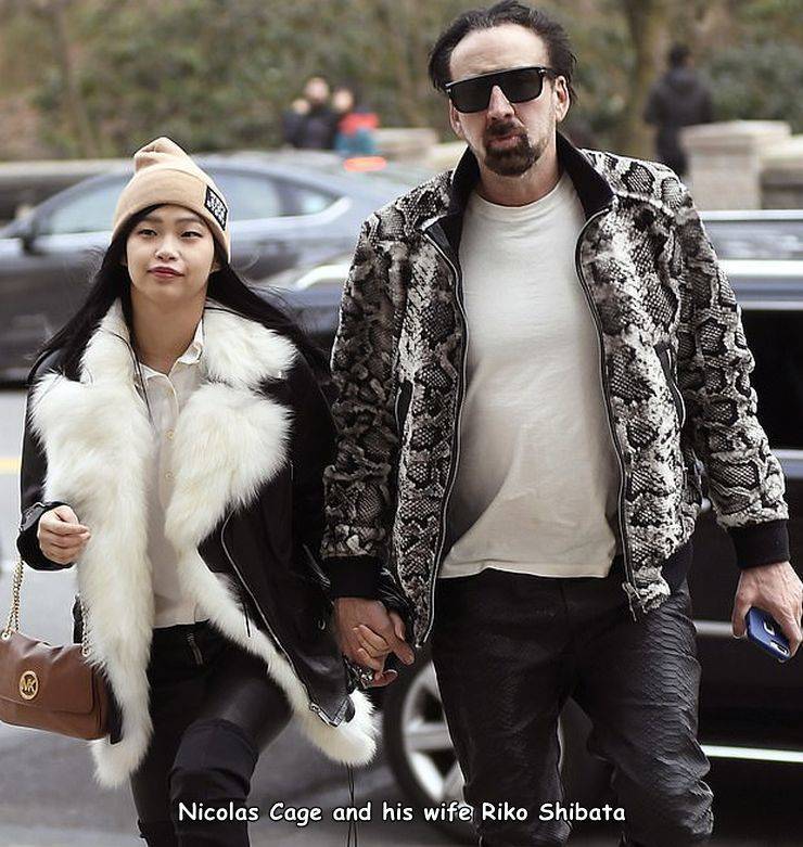 funny pics and memes - Nicolas Cage and his wife Riko Shibata