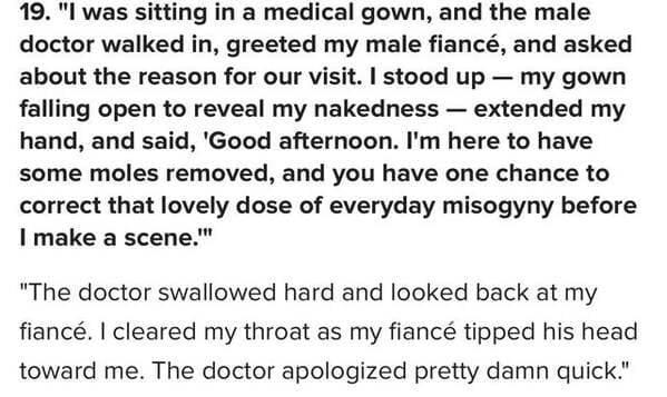 handwriting - 19. "I was sitting in a medical gown, and the male doctor walked in, greeted my male fianc, and asked about the reason for our visit. I stood up my gown falling open to reveal my nakedness extended my hand, and said, 'Good afternoon. I'm her