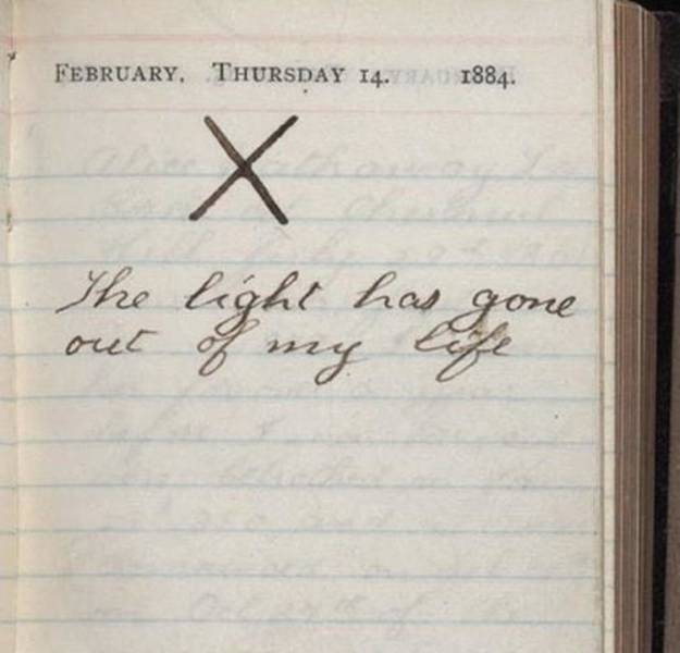 roosevelt - February, Thursday 14. Tad 1884. X The light has has gone out