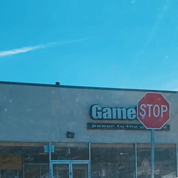 beverly hills sign - Game Stop power to the p