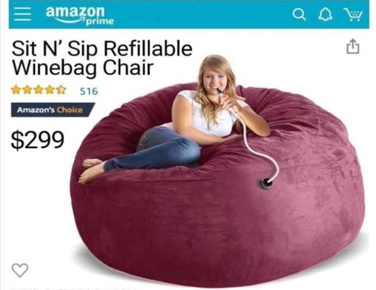 round bean bag chair - amazon prime Sit N' Sip Refillable Winebag Chair 516 Amazon's Choice $299