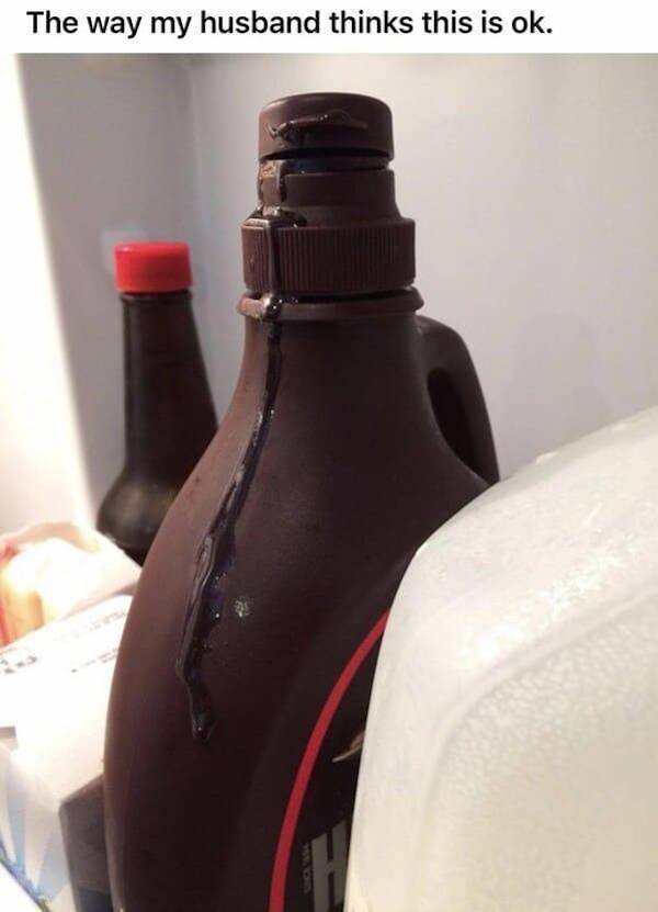 glass bottle - The way my husband thinks this is ok.