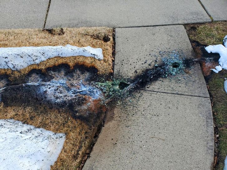 "A live power line fell and it was so hot that it melted through the sidewalk and turned the sand underneath to glass.”