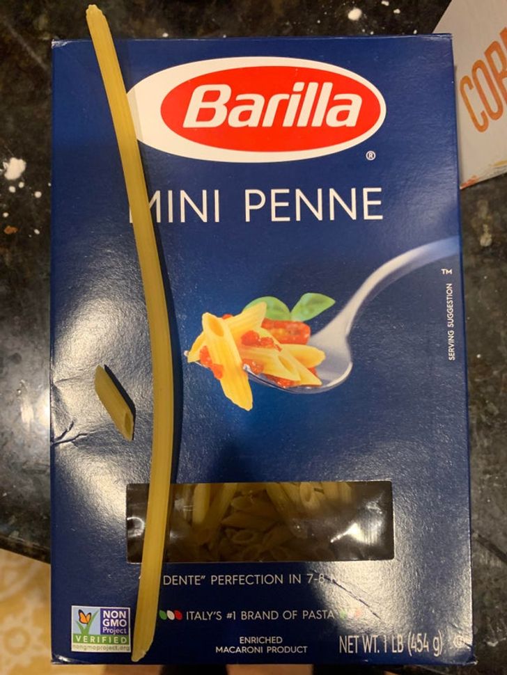 Found this extra-large mini penne.